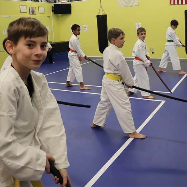 Junior martial arts students