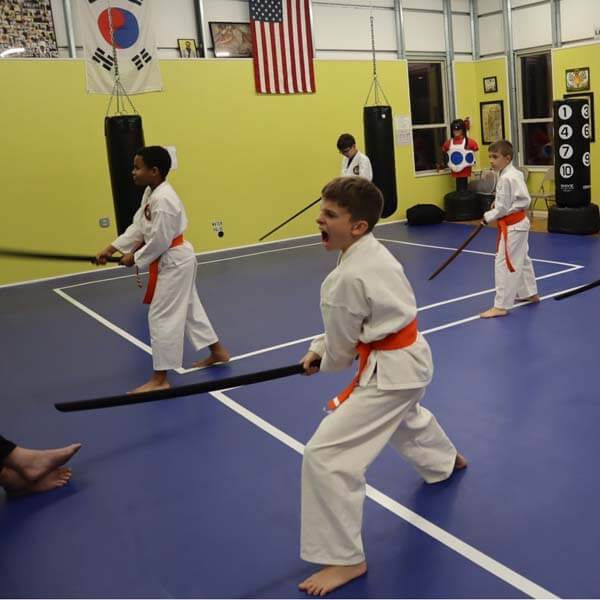 Junior martial arts students