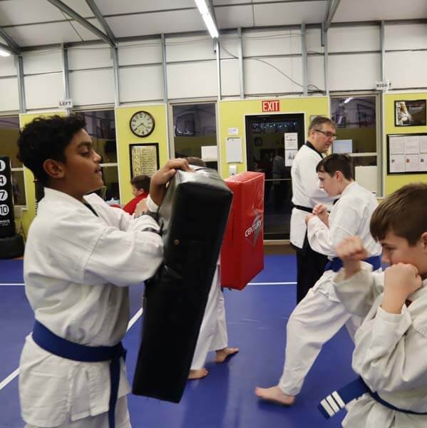 Junior martial arts students